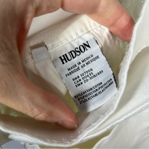 NWT Hudson | Midrise Nico Distressed Super Skinny White Jeans Women’s Size 29 - Picture 12 of 17